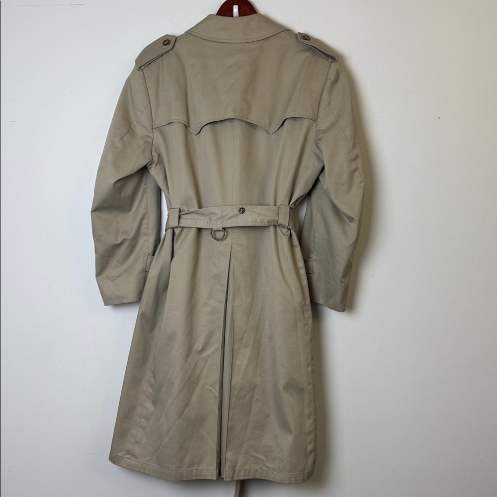 Christian Dior vintage Beige Trench Coat sz L - Picture 8 of 14